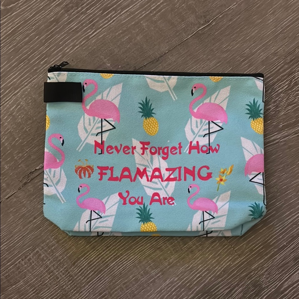 Flamingo Print Cosmetic Pouch
